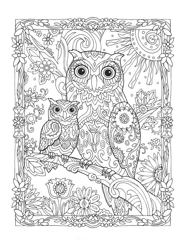mama and baby owl coloring pages - photo #11